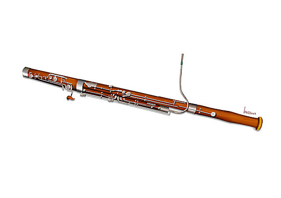 PSD 악기 음악 일러스트 관악기 사람없음 한개 오브젝트 서양악기 바순 디테일 국내일러스트 1 문화예술 파일형식