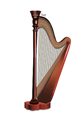 PSD 악기 음악 일러스트 현악기 사람없음 한개 오브젝트 서양악기 하프 디테일 국내일러스트 1 문화예술 파일형식