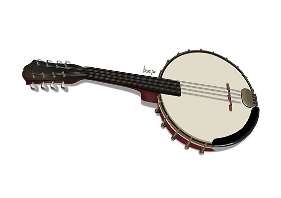 PSD 악기 음악 일러스트 현악기 사람없음 한개 오브젝트 서양악기 디테일 밴조 국내일러스트 1 문화예술 파일형식