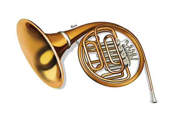 PSD 악기 음악 일러스트 관악기 사람없음 한개 금관악기 오브젝트 서양악기 호른 디테일 국내일러스트 1 문화예술 파일형식