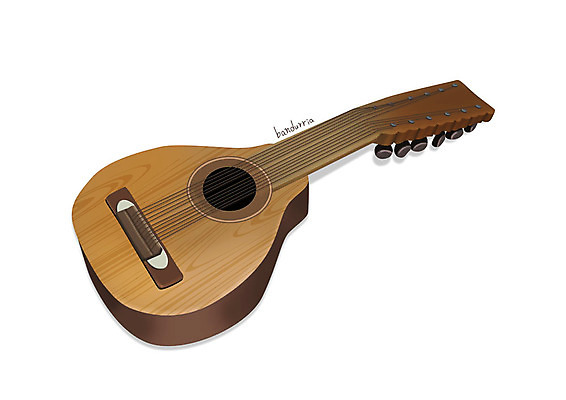 PSD 악기 음악 일러스트 현악기 사람없음 한개 오브젝트 서양악기 디테일 발현악기 반두리아 국내일러스트 1 문화예술 파일형식