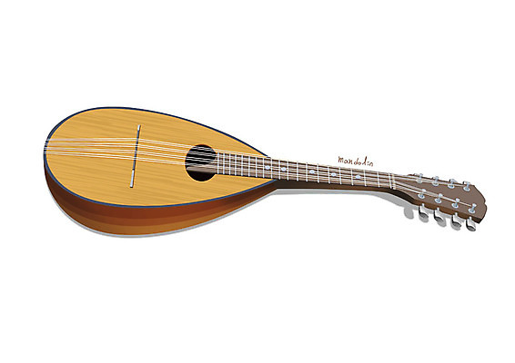 PSD 악기 음악 일러스트 현악기 사람없음 한개 오브젝트 서양악기 만돌린 디테일 국내일러스트 1 문화예술 파일형식