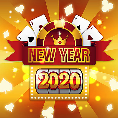 일러스트 새해 사람없음 숫자 금색 포커 잭팟 2020년 경자년 국내일러스트 AI파일 문자 컬러 게임 트럼프 연도 파일형식 벡터