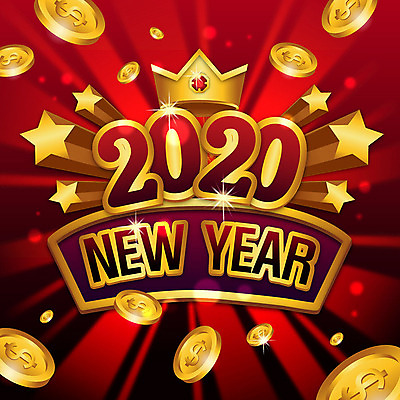 별 일러스트 왕관 새해 사람없음 숫자 동전 금색 잭팟 2020년 경자년 국내일러스트 AI파일 자연요소 문자 컬러 돈 연도 파일형식 벡터