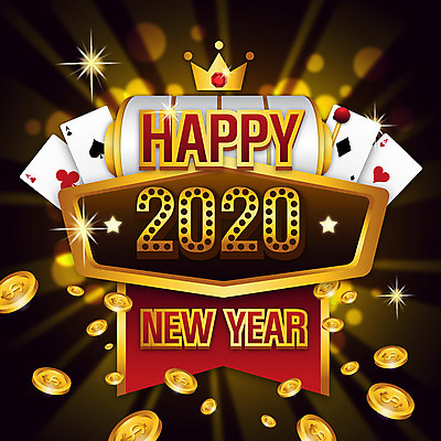 일러스트 새해 사람없음 숫자 동전 금색 카지노 포커 잭팟 2020년 경자년 국내일러스트 AI파일 문자 컬러 돈 게임 트럼프 도박 연도 파일형식 벡터