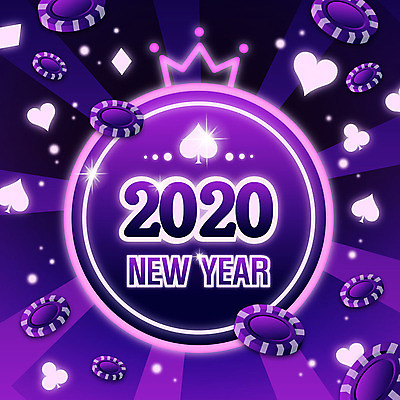 일러스트 새해 사람없음 숫자 보라색 금색 카지노 잭팟 2020년 경자년 국내일러스트 AI파일 문자 컬러 도박 연도 파일형식 벡터