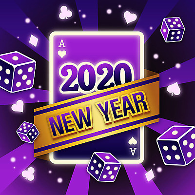 일러스트 새해 사람없음 숫자 금색 주사위 포커 잭팟 2020년 경자년 국내일러스트 AI파일 문자 컬러 게임 트럼프 연도 파일형식 벡터