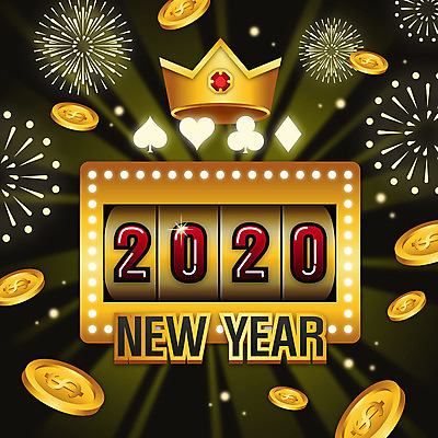 일러스트 불꽃 왕관 새해 사람없음 숫자 동전 금색 잭팟 2020년 경자년 국내일러스트 AI파일 문자 컬러 돈 불 연도 파일형식 벡터