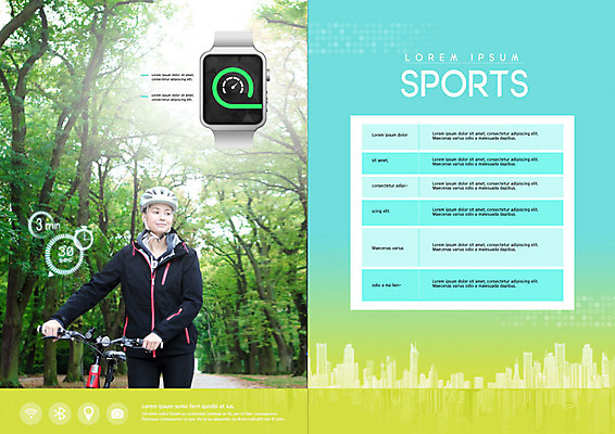 PSD 서양인 외국인 템플릿 표지디자인 북디자인 출판디자인 여자 리플렛 스포츠 시계 북커버 레저 한명 사람 팜플렛 20대 성인 레포츠 운동 자전거 헬멧 민트색 스마트워치 성인여자한명만 이미지템플릿 1 컬러 건강 인종 청년 스마트기기 바이크 보호장비 웨어러블 여자한명만 성인여자만 파일형식