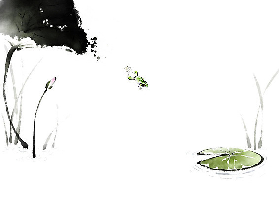 PSD 계절 줄기 일러스트 캘리그라피 붓터치 연꽃 개구리 사람없음 점프 봄 절기 동양화 연잎 꽃봉오리 번짐 경칩 국내일러스트 식물 꽃 잎 모션 양서류 미술 파일형식 효과