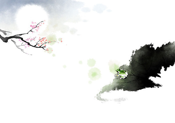 PSD 나무 계절 줄기 일러스트 캘리그라피 붓터치 연꽃 개구리 사람없음 새싹 봄 달 나뭇가지 절기 동양화 연잎 번짐 경칩 국내일러스트 자연요소 식물 꽃 잎 양서류 미술 파일형식 효과