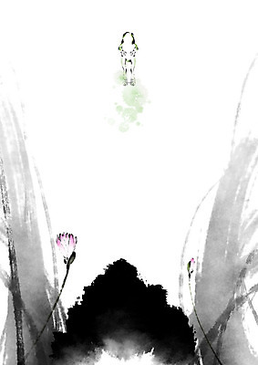 PSD 계절 줄기 일러스트 캘리그라피 붓터치 연꽃 개구리 사람없음 점프 봄 절기 동양화 연잎 꽃봉오리 번짐 경칩 국내일러스트 식물 꽃 잎 모션 양서류 미술 파일형식 효과