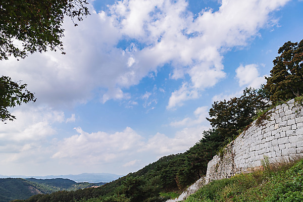 포토 JPG 주간 나무 구름 한국전통 로우앵글 여행 유적지 하늘 풍경 사람없음 야외 관광지 세계문화유산 문화재 가을 역사 한국사 부여 가림산성 성흥산 국내포토 자연요소 식물 전통 계절 뷰포인트 고건축 산 한국 충청남도 산성 파일형식
