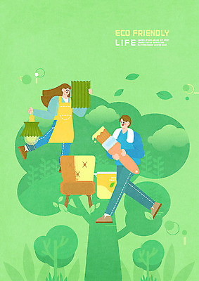 PSD 나무 여자 남자 일러스트 전등 두명 초록색 환경 페인트 재활용 그린에너지 에코 친환경 만들기 에코라이프 그린슈머 국내일러스트 식물 라이프스타일 컬러 모션 조명 사람 에너지 파일형식