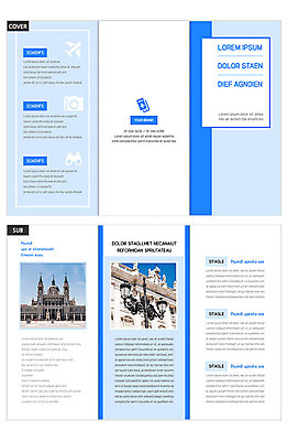 템플릿 표지디자인 건축물 표지 유럽 ZIP 내지 리플렛 해외여행 여행 3단접지 비행기 팜플렛 사람없음 파란색 카메라 인디자인 INDD 이미지템플릿 해외 건축 나라 컬러 항공교통 대중교통 전자제품 파일형식