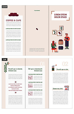 템플릿 표지디자인 여자 표지 남자 ZIP 내지 커피 리플렛 여행 3단접지 팜플렛 두명 카페 원두 바리스타 인디자인 INDD 이미지템플릿 직업 음료 사람 상점 파일형식