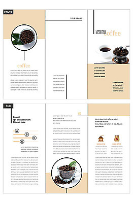 템플릿 표지디자인 표지 ZIP 내지 커피 리플렛 여행 3단접지 팜플렛 사람없음 카페 원두 인디자인 INDD 이미지템플릿 음료 상점 파일형식