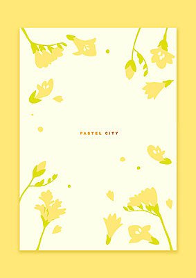 꽃 포스터 백그라운드 일러스트 프레임 사람없음 노란색 봄 포근함 개나리 파스텔톤 프리지어 봄배경 국내일러스트 AI파일 식물 계절 컬러 감각 파일형식 벡터