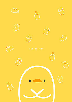 캐릭터 포스터 백그라운드 패턴 일러스트 프레임 병아리 사람없음 노란색 귀여움 봄 포근함 파스텔톤 아기자기 봄배경 국내일러스트 일러캐릭터 AI파일 계절 컬러 컨셉 무늬 조류 감각 파일형식 벡터