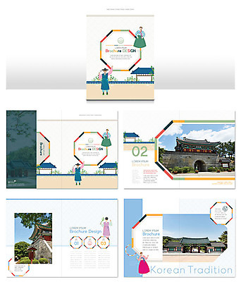 템플릿 한국전통 여자 남자 ZIP 리플렛 여행 한옥 사람 팜플렛 여러명 초록색 역사 한복 인디자인 INDD 이미지템플릿 전통 컬러 다수 고건축 한국 전통의상 파일형식