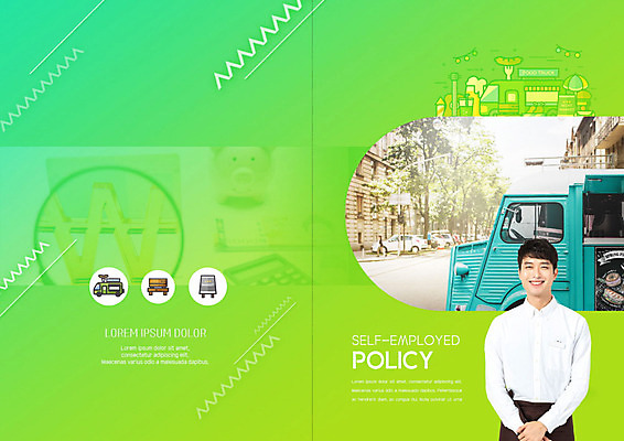 PSD 템플릿 표지디자인 북디자인 출판디자인 표지 남자 리플렛 북커버 한명 팜플렛 20대 성인 초록색 한국인 돼지저금통 계산기 원화 푸드트럭 성인남자한명만 소상공인 이미지템플릿 직업 1 컬러 돈 문구용품 사람 동양인 청년 경제 장비 저금통 트럭 상인 남자한명만 성인남자만 파일형식