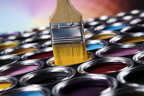 포토 JPG 해외이미지 실내 근접촬영 사람없음 페인트 가득함 페인트통 페인트붓 해외포토 뷰포인트 통 내부 붓 파일형식 이미지허브