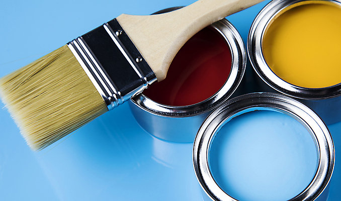 포토 JPG 해외이미지 실내 사람없음 페인트 파란배경 페인트통 페인트붓 해외포토 백그라운드 통 내부 파란색 붓 파일형식 이미지허브