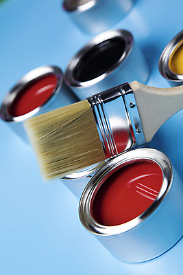 포토 JPG 해외이미지 실내 사람없음 페인트 파란배경 페인트통 페인트붓 해외포토 백그라운드 통 내부 파란색 붓 파일형식 이미지허브