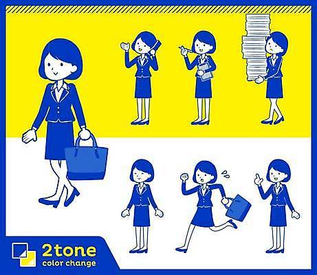 EPS 해외이미지 전신 여자 포즈 가방 일러스트 설명 서기 정장 여러명 성인 파란색 세트 달리기 노란색 걷기 업무 직장인 지각 전화기 출퇴근 부름 통화 서류뭉치 성인여자만 해외일러스트 직업 잡화 옷 컬러 다수 비즈니스 모션 사람 작업 문서 여자만 성인만 파일형식 벡터 이미지허브