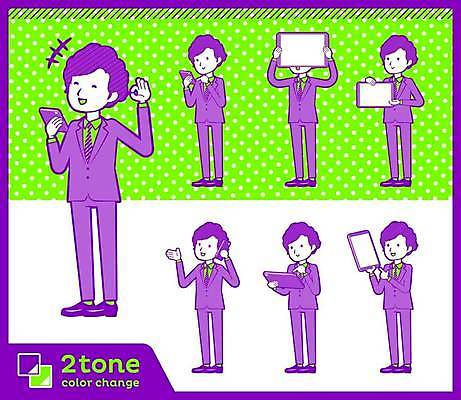 EPS 해외이미지 전신 남자 포즈 일러스트 비즈니스 아이디어 서기 들기 정장 여러명 성인 초록색 스마트폰 세트 태블릿 보라색 직장인 통화 보여주기 성인남자만 해외일러스트 직업 옷 컬러 다수 컨셉 모션 사람 전자제품 핸드폰 스마트기기 남자만 성인만 파일형식 벡터 이미지허브