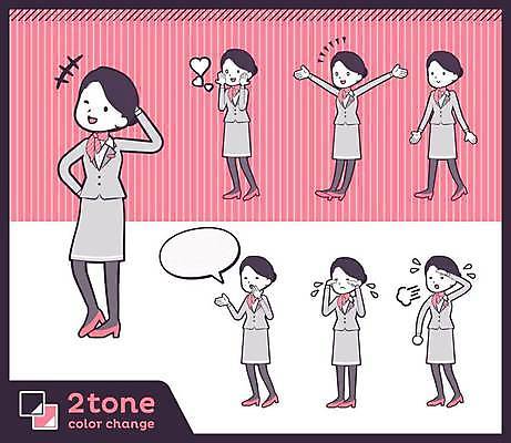 EPS 해외이미지 전신 여자 분홍색 말풍선 유니폼 일러스트 비즈니스 팔벌리기 말하기 서기 정장 여러명 성인 세트 걷기 하트 울음 승무원 눈물 힘듦 성인여자만 해외일러스트 모양 직업 옷 감정 컬러 다수 컨셉 모션 표정 사람 여자만 성인만 파일형식 벡터 이미지허브