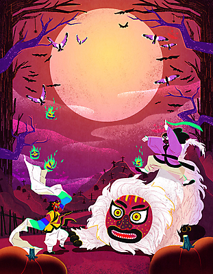 전신 PSD 나무 한국문화 한국전통 일러스트 호박 들기 성인 두명 할로윈 보름달 춤 무덤 야간 한복 자주색 즐거움 탈춤 까마귀 사자탈 사자탈춤 성인만 오싹 도깨비불 국내일러스트 자연요소 식물 동양문화 전통 감정 컬러 채소 모션 조류 문화예술 한국 사람 달 전통의상 전통공연 전통무용 탈 파일형식