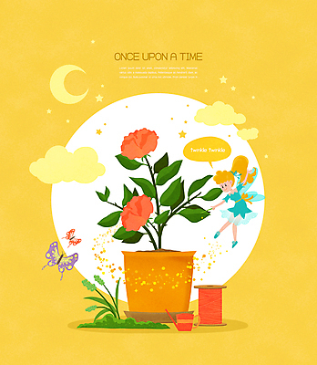 전신 PSD 구름 여자 별 화분 나비 말풍선 잎 일러스트 팔벌리기 동화 요정 한명 성인 장미 노란색 물뿌리개 비행 풀 실 초승달 성인여자한명만 동심 국내일러스트 자연요소 식물 1 꽃 컬러 곤충 모션 사람 달 여자한명만 성인여자만 파일형식