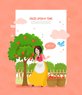 전신 PSD 구름 한마리 여자 말풍선 일러스트 노래 한명 서기 들기 성인 바구니 사과 과수원 백설공주 사과나무 사과농장 사과따기 사과바구니 파랑새 성인여자한명만 코랄 동심 국내일러스트 자연요소 나무 1 음악 컬러 농업 과일 모션 조류 동화 사람 농장 수확 공주님 여자한명만 성인여자만 파일형식