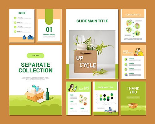 식물 템플릿 여자 남자 포크 잎 비즈니스 그래프 들기 상반신 성인 두명 초록색 세트 숟가락 재활용 캔 병 쓰레기 종이컵 종이상자 PPT 프레젠테이션 문서템플릿 분리수거 쓰레기봉투 분리배출 업사이클링 성인만 애니형PPT 9P 이미지템플릿 식기 컬러 모션 봉투 수저 사람 컵 상자 일회용 친환경 파일형식