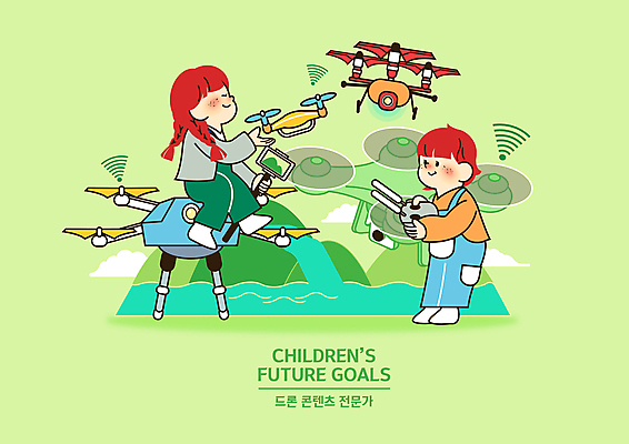 전신 PSD 여자 어린이 바다 일러스트 산 서기 들기 앉기 소녀 두명 연두색 스마트폰 촬영 전문직 와이파이 드론 셀카봉 조종장치 콘텐츠 소녀만 국내일러스트 직업 모션 사람 초록색 핸드폰 스마트기기 장비 무선인터넷 여자만 어린이만 파일형식