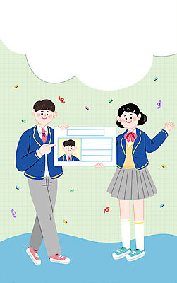 전신 PSD 학생 여자 남자 교복 일러스트 청소년 프레임 서기 들기 이벤트 두명 연두색 쇼핑 수능 가리킴 수험생 수험표 꽃가루 십대만 수능할인 국내일러스트 옷 모션 고등학생 사람 손짓 초록색 세일 시험 가루 파일형식