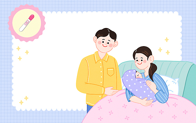 PSD 여자 남자 행복 하늘색 일러스트 안기 엄마 프레임 미소 상반신 성인 세명 아기 출산 아빠 산후조리원 임신테스트기 포대기 국내일러스트 감정 가족 모션 표정 사람 파란색 임신 아기용품 의료용품 파일형식