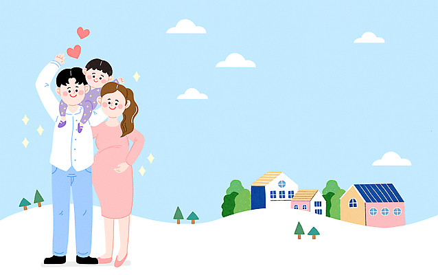 전신 PSD 나무 구름 여자 남자 행복 하늘색 일러스트 가족 사랑 서기 미소 여러명 건물 임산부 임신 하트 아기 목말 국내일러스트 자연요소 모양 식물 건축물 감정 다수 관계 모션 표정 사람 파란색 파일형식