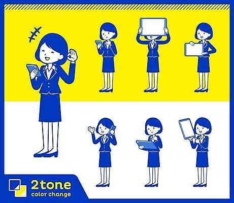 EPS 해외이미지 전신 여자 포즈 일러스트 비즈니스 아이디어 서기 들기 정장 여러명 성인 파란색 스마트폰 세트 태블릿 알약 노란색 직장인 발표 전화기 부름 통화 보여주기 성인여자만 해외일러스트 직업 옷 컬러 다수 컨셉 모션 사람 전자제품 핸드폰 스마트기기 약 여자만 성인만 파일형식 벡터 이미지허브