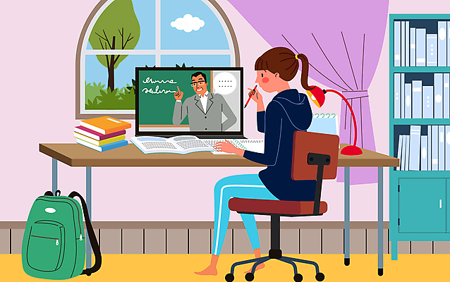 전신 학생 여자 남자 말풍선 의자 일러스트 창문 청소년 책장 책가방 들기 앉기 상반신 성인 두명 책 노트북 펜 교사 공책 방 스탠드 커튼 책상 온라인강의 코로나바이러스 사회적거리두기 포스트코로나 비대면출석 언택트 온택트 델타변이바이러스 위드코로나 국내일러스트 AI파일 직업 캠페인 가구 가방 모션 문구용품 조명 사람 전자제품 필기구 바이러스 강의 사회이슈 파일형식 벡터 출석