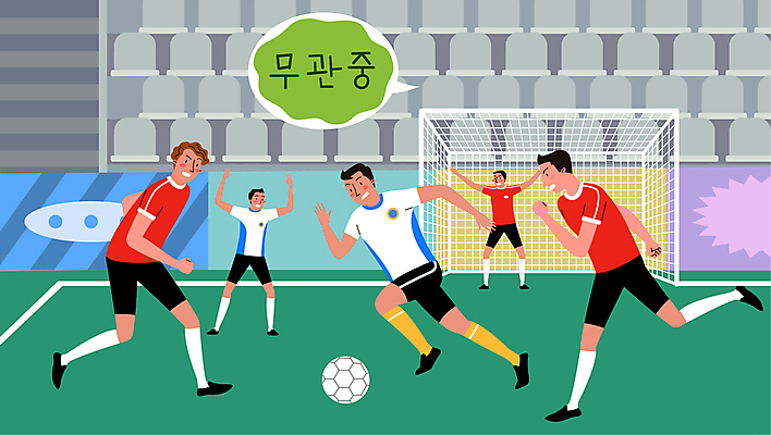 전신 남자 말풍선 의자 일러스트 축구공 축구선수 여러명 성인 달리기 축구 축구장 축구골대 축구경기 골키퍼 객석 빈자리 성인남자만 코로나바이러스 사회적거리두기 포스트코로나 무관중경기 델타변이바이러스 위드코로나 국내일러스트 AI파일 캠페인 가구 다수 공 축구용품 스포츠시설 모션 운동선수 사람 경기 구기 바이러스 사회이슈 골대 남자만 성인만 파일형식 벡터