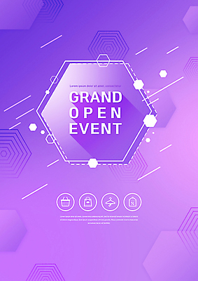 PSD 편집이미지 패턴 이벤트 타이포그라피 사람없음 쇼핑백 꼬리표 보라색 옷걸이 장바구니 육각형 오픈행사 이미지편집 도형 문자 컬러 무늬 가방 쇼핑 라벨 바구니 오픈 파일형식