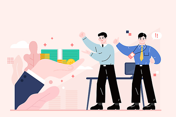 전신 손 남자 말풍선 지폐 일러스트 서기 들기 성인 두명 신체부위 모니터 동전 기쁨 최고 비즈니스맨 돈다발 책상 창업 자본 사원증 연분홍색 정부정책 지원 성인남자만 중소기업 창업자금 국내일러스트 AI파일 감정 분홍색 가구 돈 회사 비즈니스 모션 사람 컴퓨터 직장인 자영업 자금 정책 남자만 성인만 파일형식 벡터