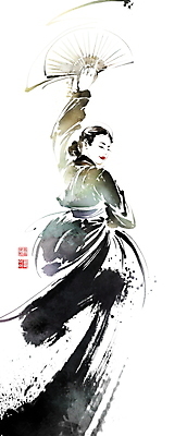 PSD 여자 일러스트 캘리그라피 붓터치 한명 들기 상반신 성인 한복 동양화 전통무용 저고리 번짐 낙관 부채춤 한국무용 접부채 율동 성인여자한명만 국내일러스트 1 한국전통 전통 모션 미술 사람 춤 전통의상 전통공연 전통부채 여자한명만 성인여자만 파일형식 효과