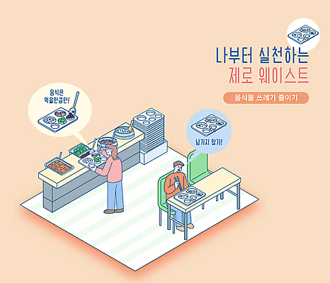 전신 여자 남자 음식 말풍선 의자 일러스트 젓가락 식탁 탁자 서기 들기 앉기 성인 타이포그라피 두명 자연보호 식당 숟가락 주황색 먹기 식판 급식소 성인만 제로웨이스트 국내일러스트 AI파일 문자 컬러 가구 모션 자연 수저 사람 상점 그린캠페인 보호 사회이슈 급식 파일형식 벡터