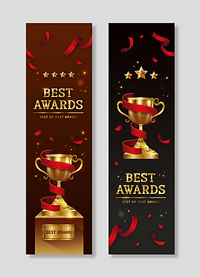 별 리본 일러스트 타이포그라피 사람없음 빨간색 세트 갈색 검은색 최고 수상_상을받음 트로피 꽃가루 시상식 국내일러스트 AI파일 자연요소 문자 컬러 가루 상_우승 파일형식 벡터