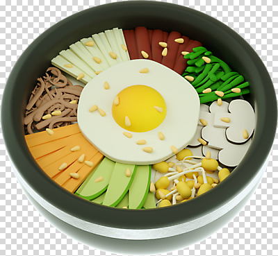 편집 편집이미지 그릇 음식 누끼 사람없음 3D소스 3D 버섯 계란프라이 디지털합성 나물 비빔밥 깨 PNG 편집소스 식기 한식 채소 식재료 조미료 계란요리 파일형식