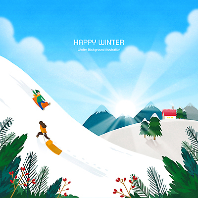 전신 PSD 나무 구름 여자 열매 남자 겨울 일러스트 하늘 산 주택 성인 두명 태양 눈 풀 언덕 즐거움 오르기 썰매 감성 썰매타기 성인만 겨울풍경 내려오기 눈덮임 국내일러스트 자연요소 식물 계절 감정 컨셉 모션 날씨 사람 풍경 건물 전통놀이 파일형식