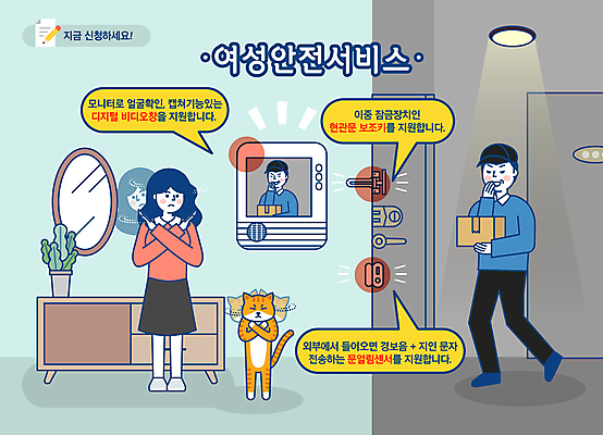 전신 한마리 여자 남자 하늘색 말풍선 일러스트 실내 서기 들기 안전 성인 두명 고양이 복도 X 거절 범죄인 현관문 잠금 안심 택배상자 보안장치 센서 인터폰 지원 성인만 반려묘 국내일러스트 AI파일 1 알파벳 컨셉 포유류 모션 육류 사람 내부 파란색 반려동물 상자 문 장비 범죄 택배 보안 파일형식 벡터